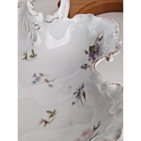 Antique ROSENTHAL MONBIJOU Scalloped Serving Platter Floral 11 3/4" x 10 1/2" - Picture 7 of 13